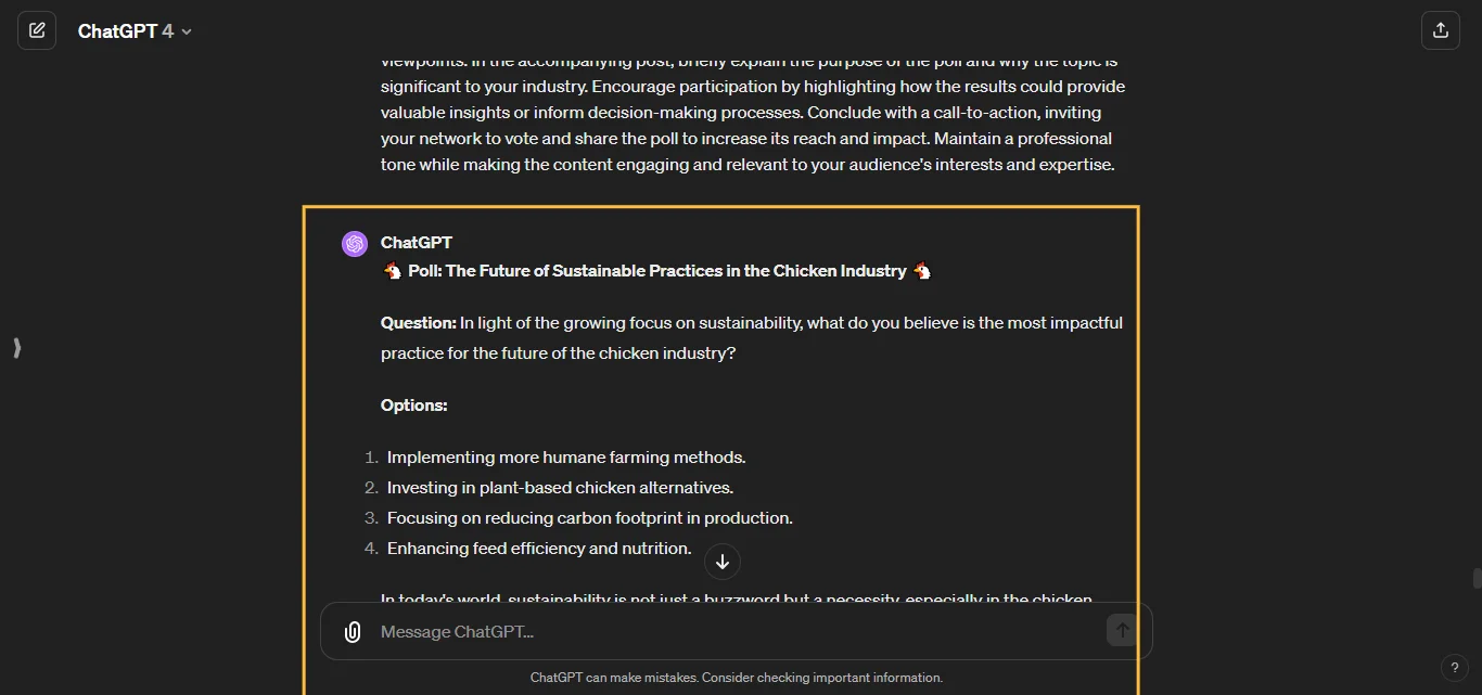 Create a Poll Chatgpt Prompts