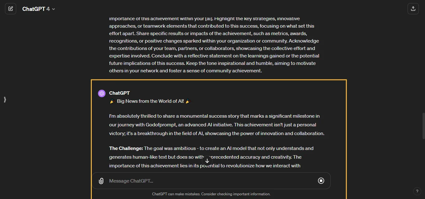 Success Story Chatgpt Prompts