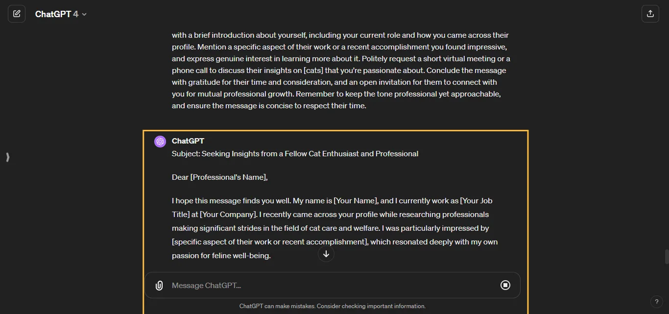 Draft a Networking Message Chatgpt Prompts
