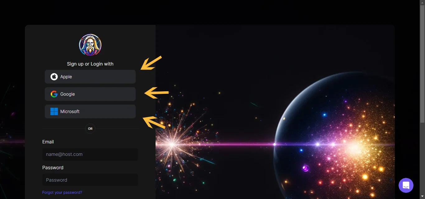 Signing up for leonardo AI