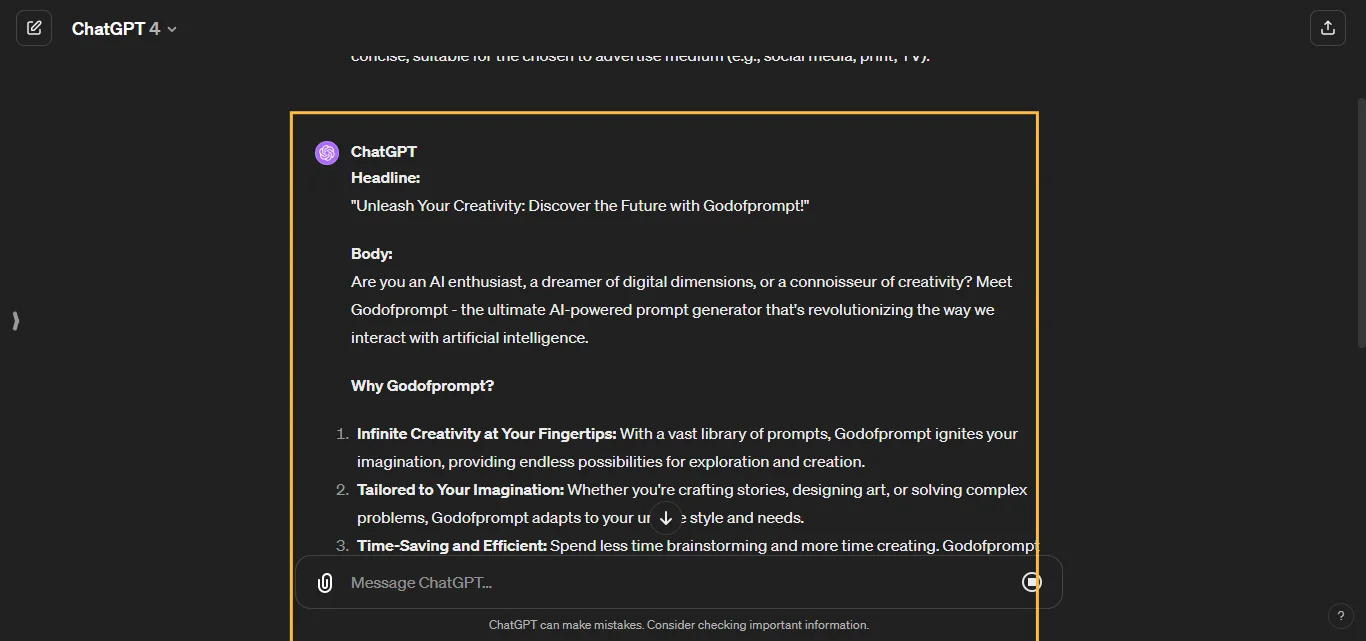 Write Ad Copy ChatGpt Prompts