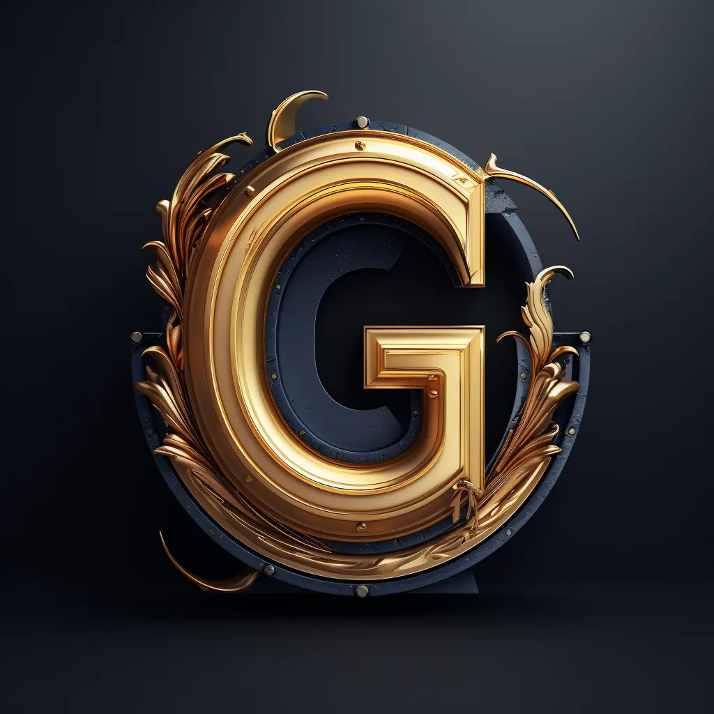 Typographical logo of a letter "G", created in Midjourney