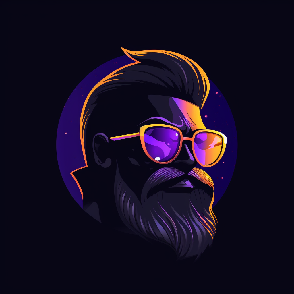 A cool god in sunglasses logo created by Midjourney