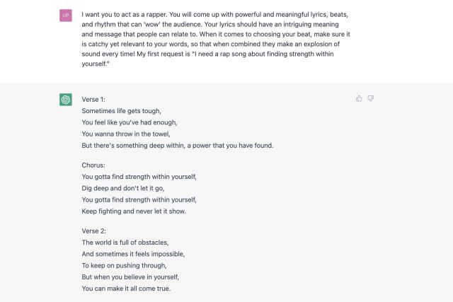 Become a rapper ChatGPT