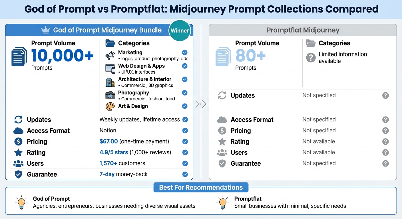 God of Prompt vs Promptflat Midjourney Bundle Comparison