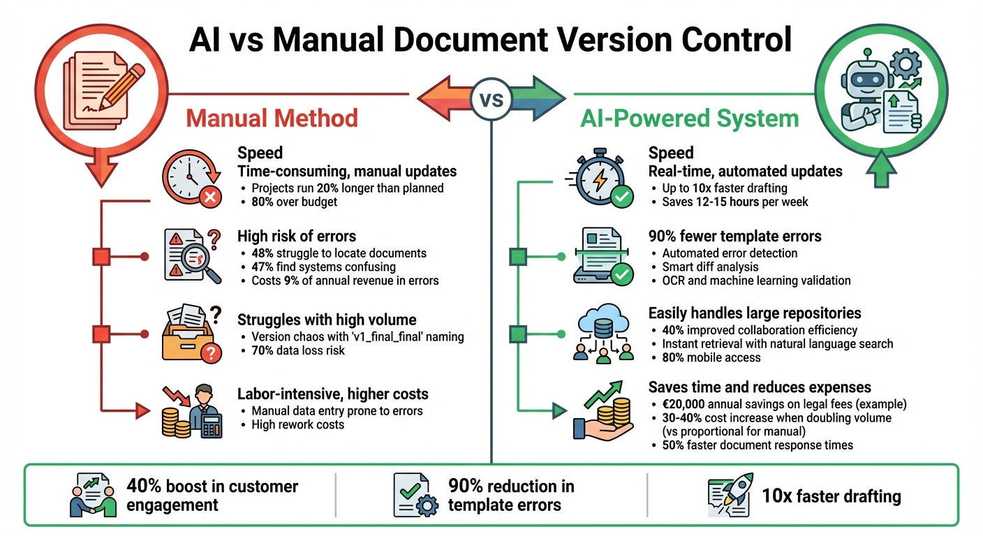 AI vs Manual Document Version Control: Speed, Accuracy, and Cost Comparison