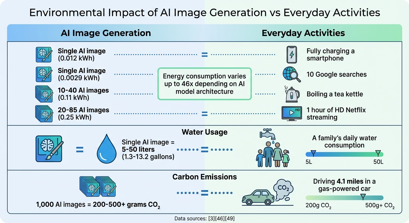 Environmental Impact of AI Image Generation vs Everyday Activities