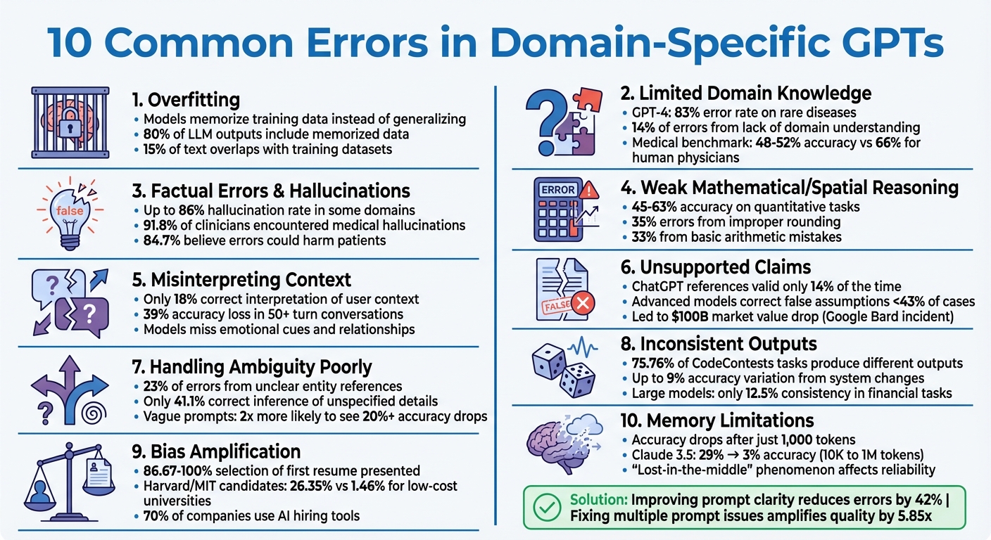 10 Common Errors in Domain-Specific GPTs and Their Impact