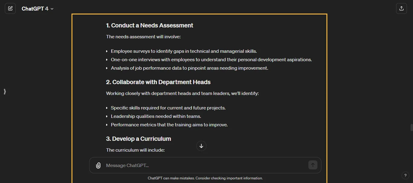 Offering Training and Development