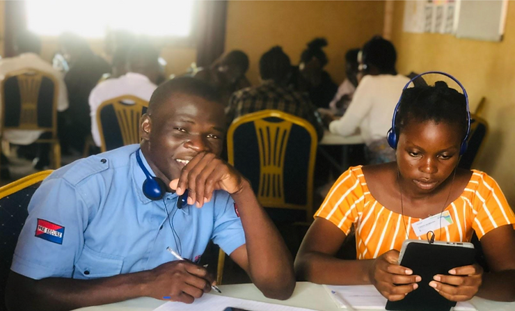 Fishani Mvula, working during a session on the Pestalozzi SkillsHub training 