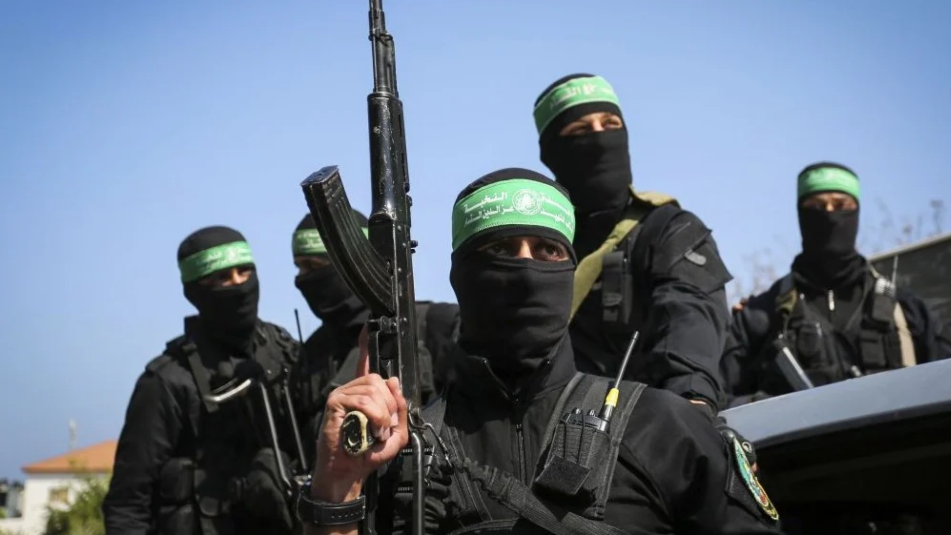 Hamas terrorists with weapons