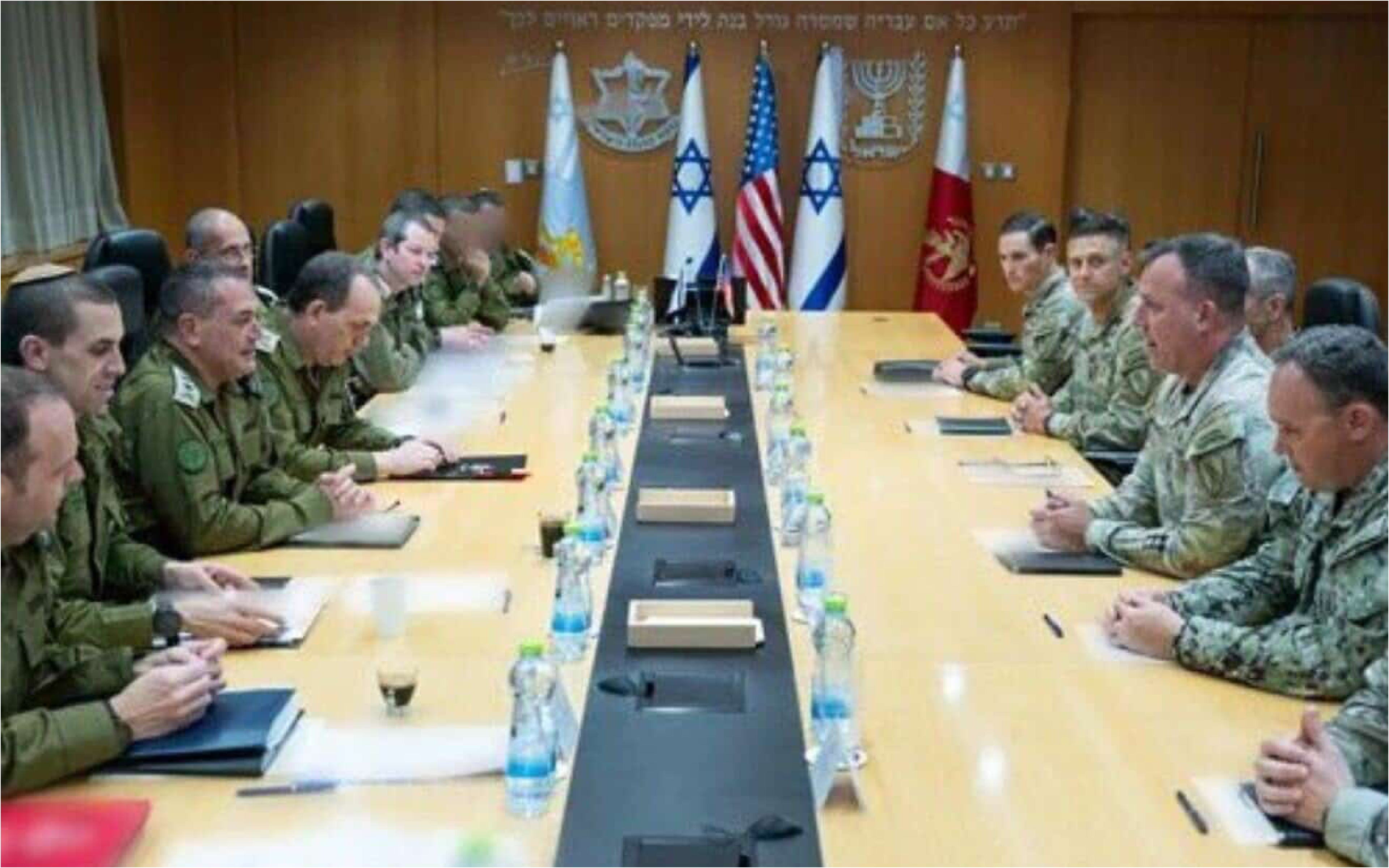 american and israeli military leaders at table