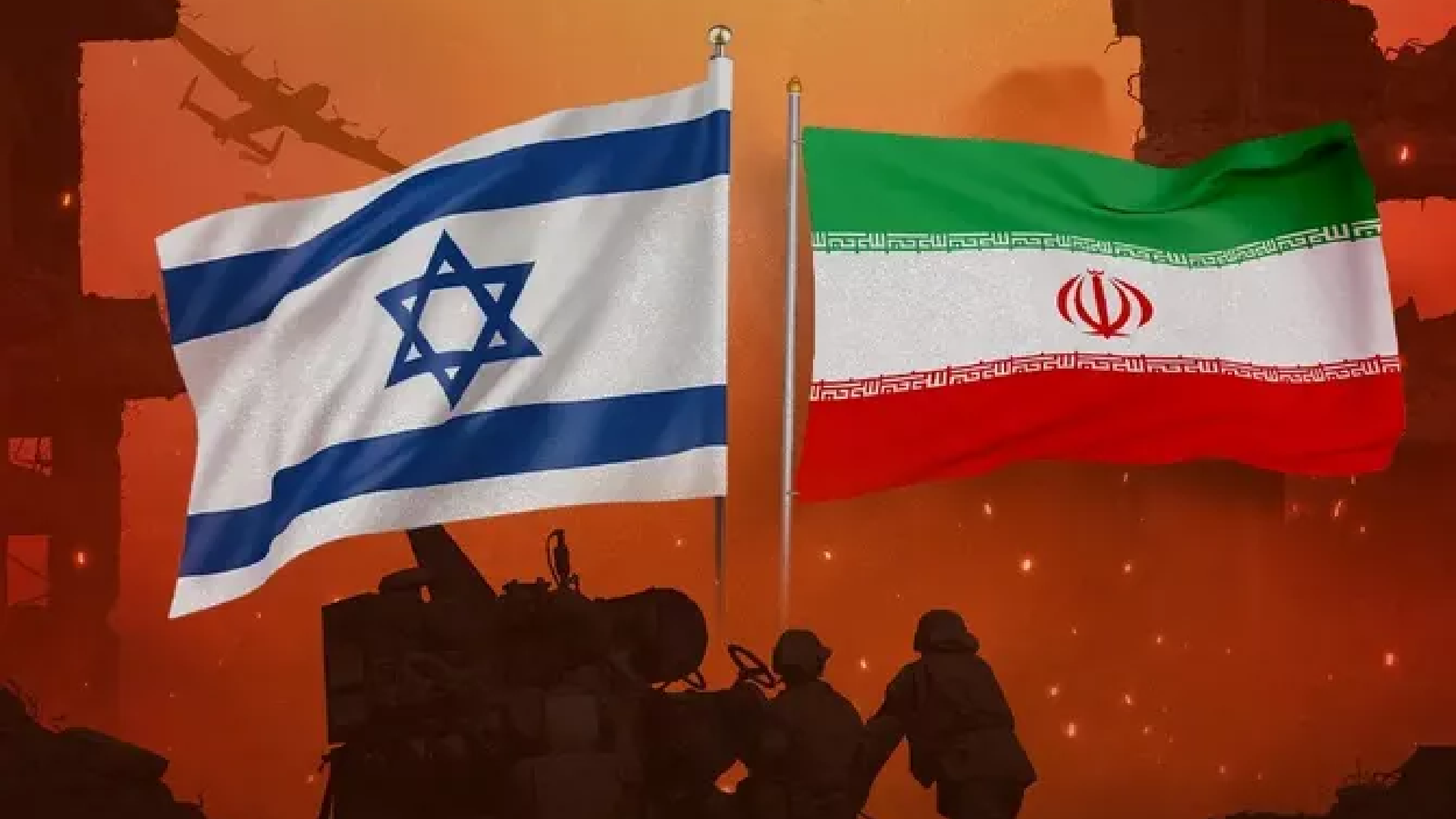 Iranian and Israeli flags