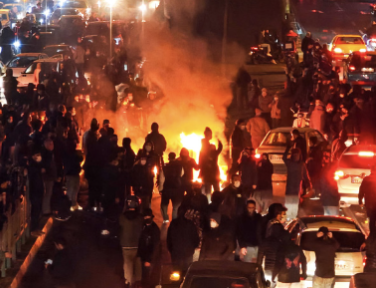 Iranian protesters in the streets