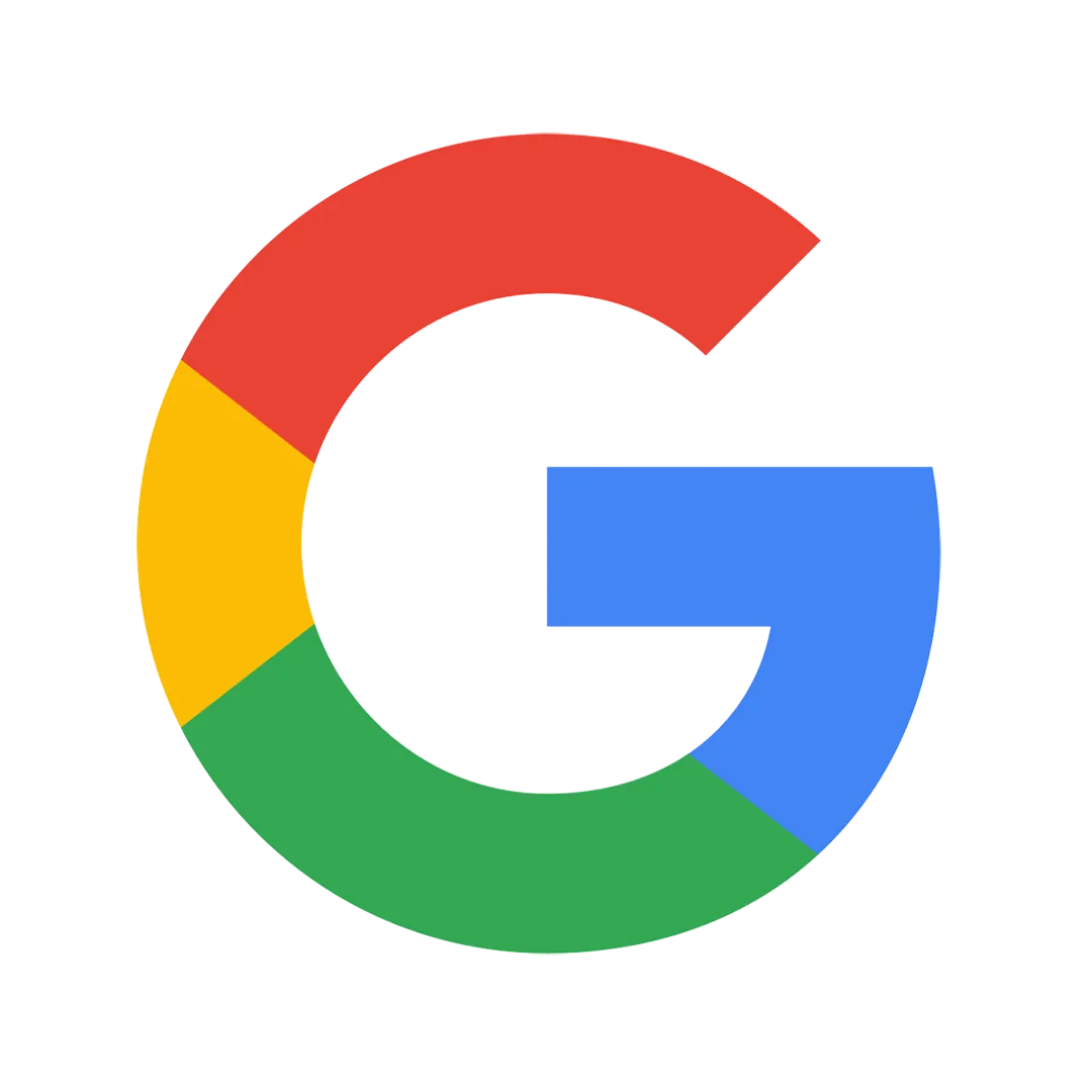 Google logo with four colors in a stylized G shape: red, yellow, green, and blue.
