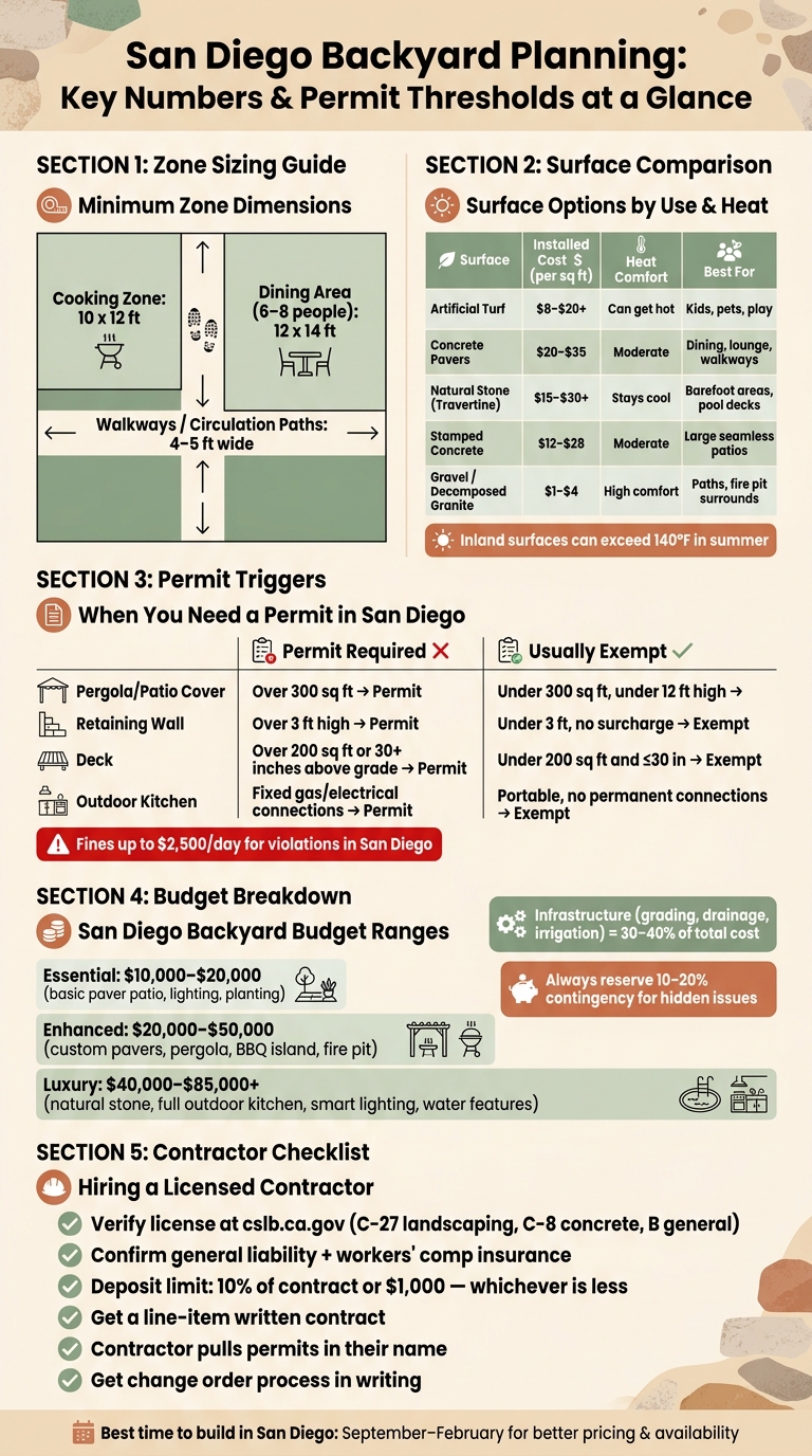 San Diego Backyard Planning: Key Numbers & Permit Thresholds at a Glance