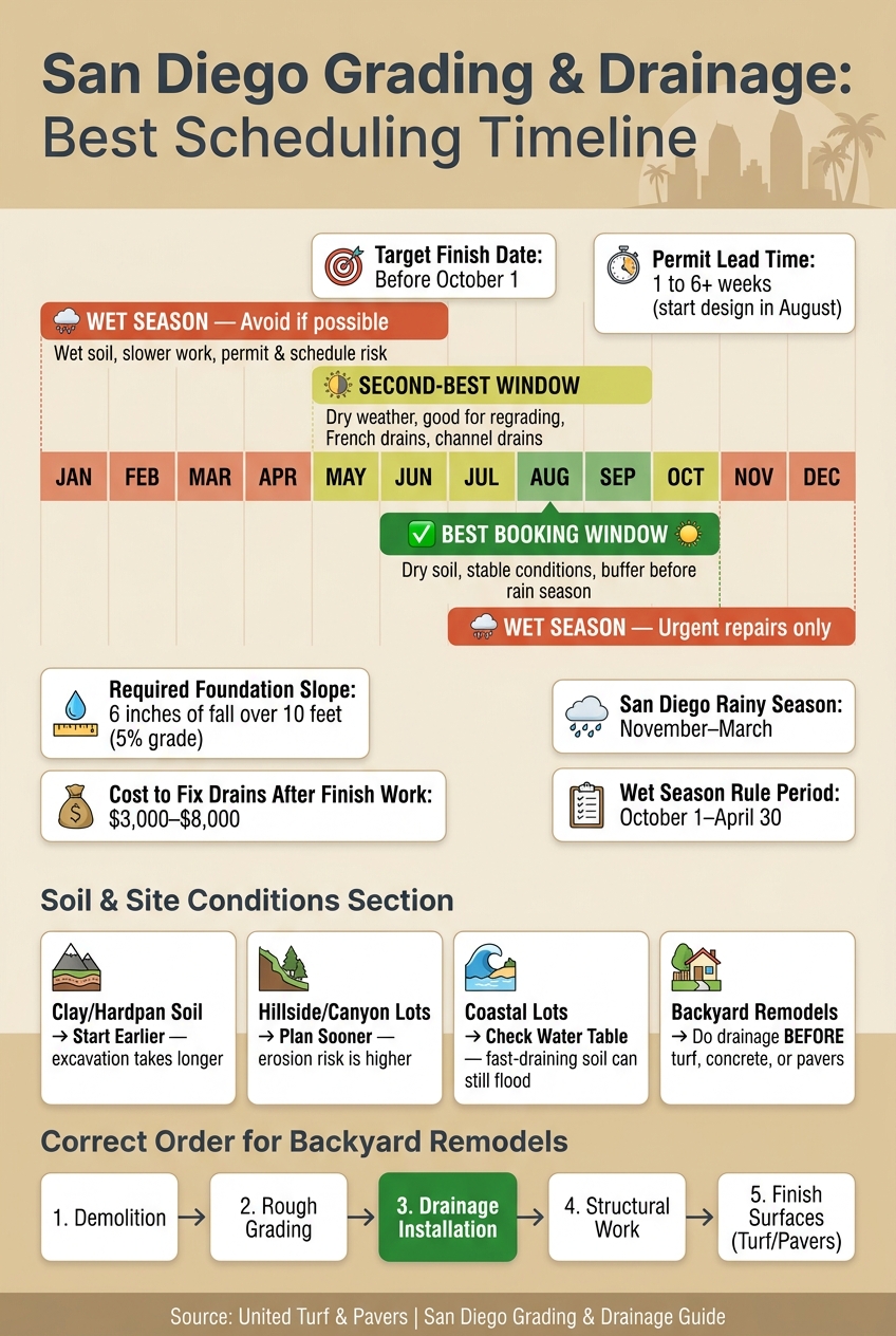 San Diego Grading & Drainage Scheduling Guide: Best Times to Book