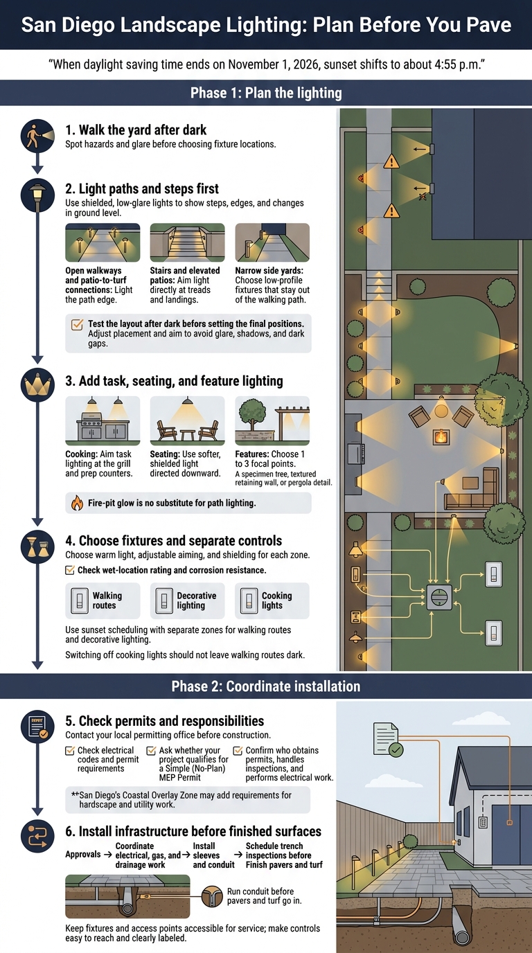 San Diego Landscape Lighting: Plan Before You Pave