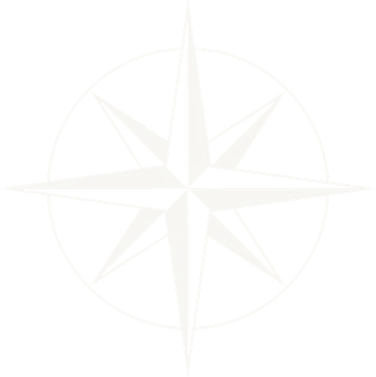 Beige compass rose with eight main points inside a circle on a transparent background.