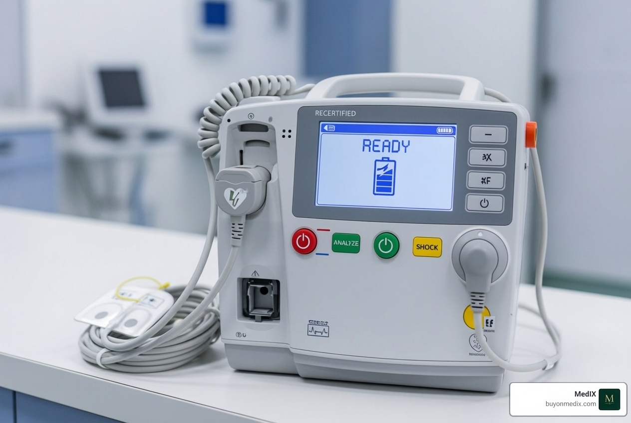 recertified defibrillator looking brand new - certified medical equipment