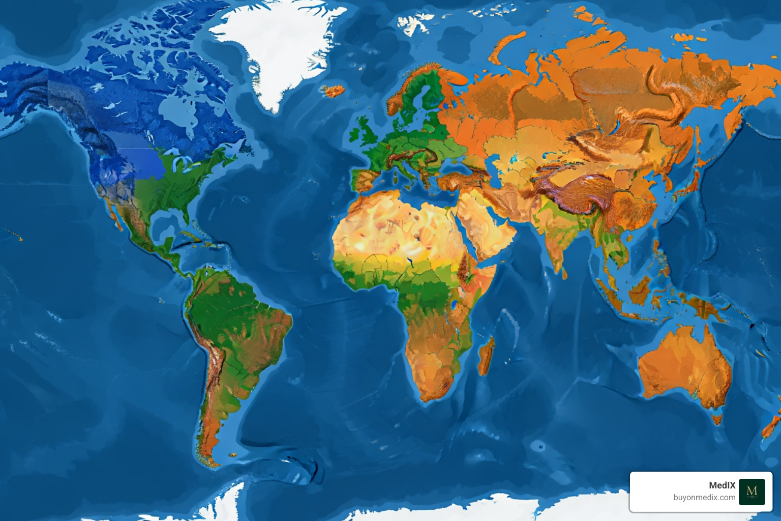 World map highlighting different regulatory zones - Global medical device distributors