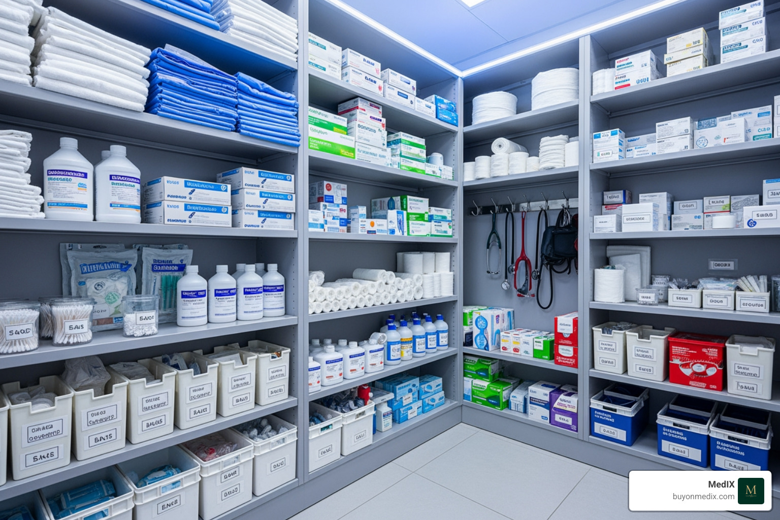 warehouse with medical supply boxes - Clinic medical supply