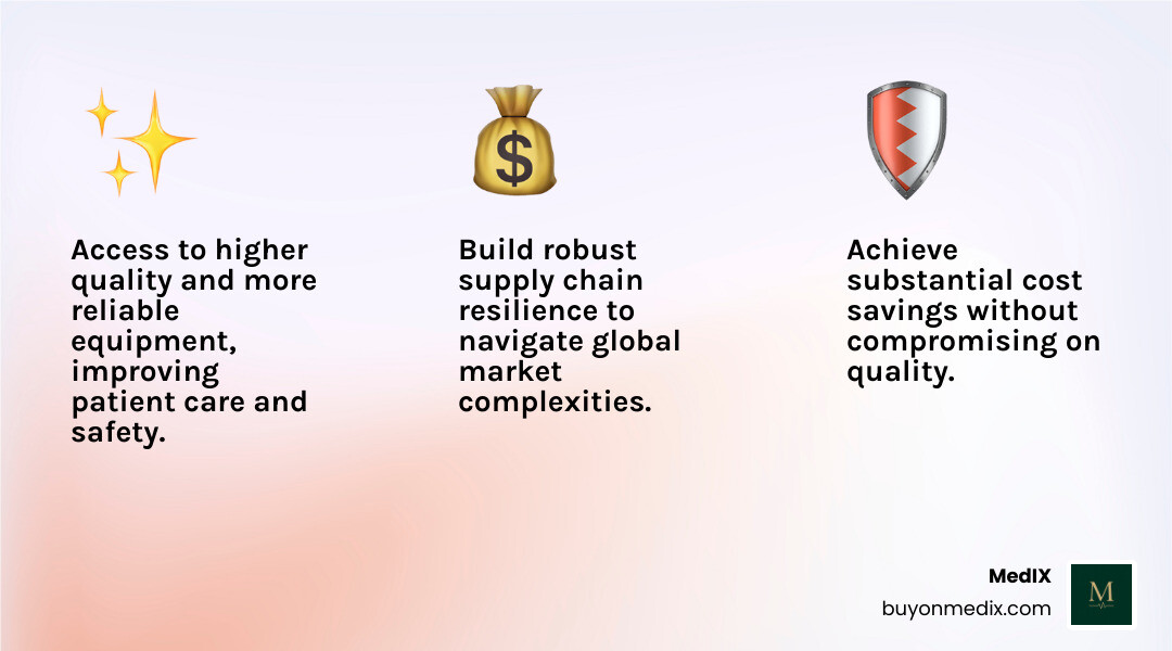 infographic showing the complete medical equipment sourcing lifecycle with 8 key stages: needs assessment, technology evaluation, planning, procurement, supplier selection, installation, commissioning, and ongoing monitoring, along with key benefits including cost reduction, quality improvement, supply chain resilience, and enhanced patient outcomes - medical equipment sourcing infographic 3_facts_emoji_light-gradient infographic showing the complete medical equipment sourcing lifecycle with 8 key stages: needs assessment, technology evaluation, planning, procurement, supplier selection, installation, commissioning, and ongoing monitoring, along with key benefits including cost reduction, quality improvement, supply chain resilience, and enhanced patient outcomes - medical equipment sourcing infographic 3_facts_emoji_light-gradient