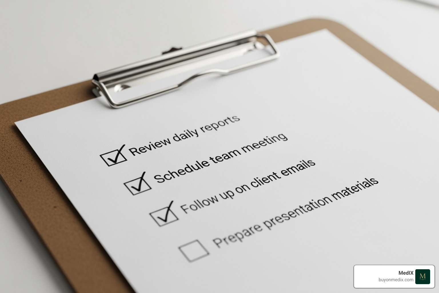 a checklist on a clipboard - reliable medical sources