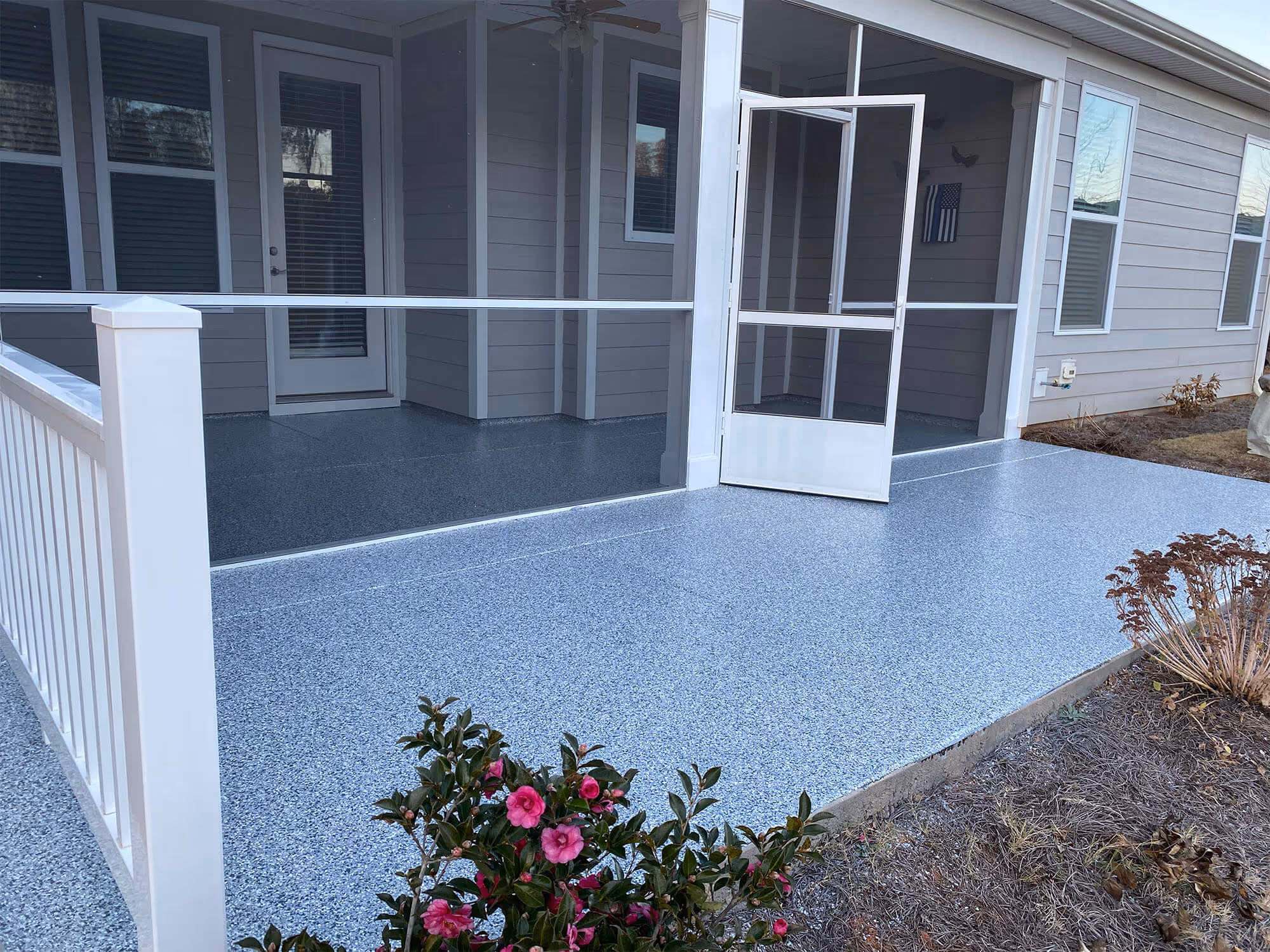 front patio epoxy flake titan garage floors charlotte NC
