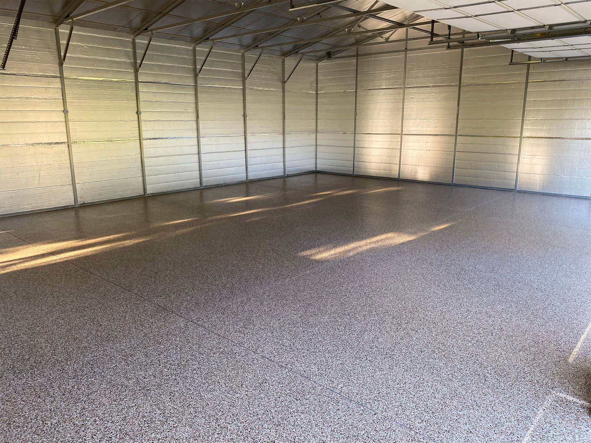 warehouse epoxy flake flooring titan garage floors charlotte NC
