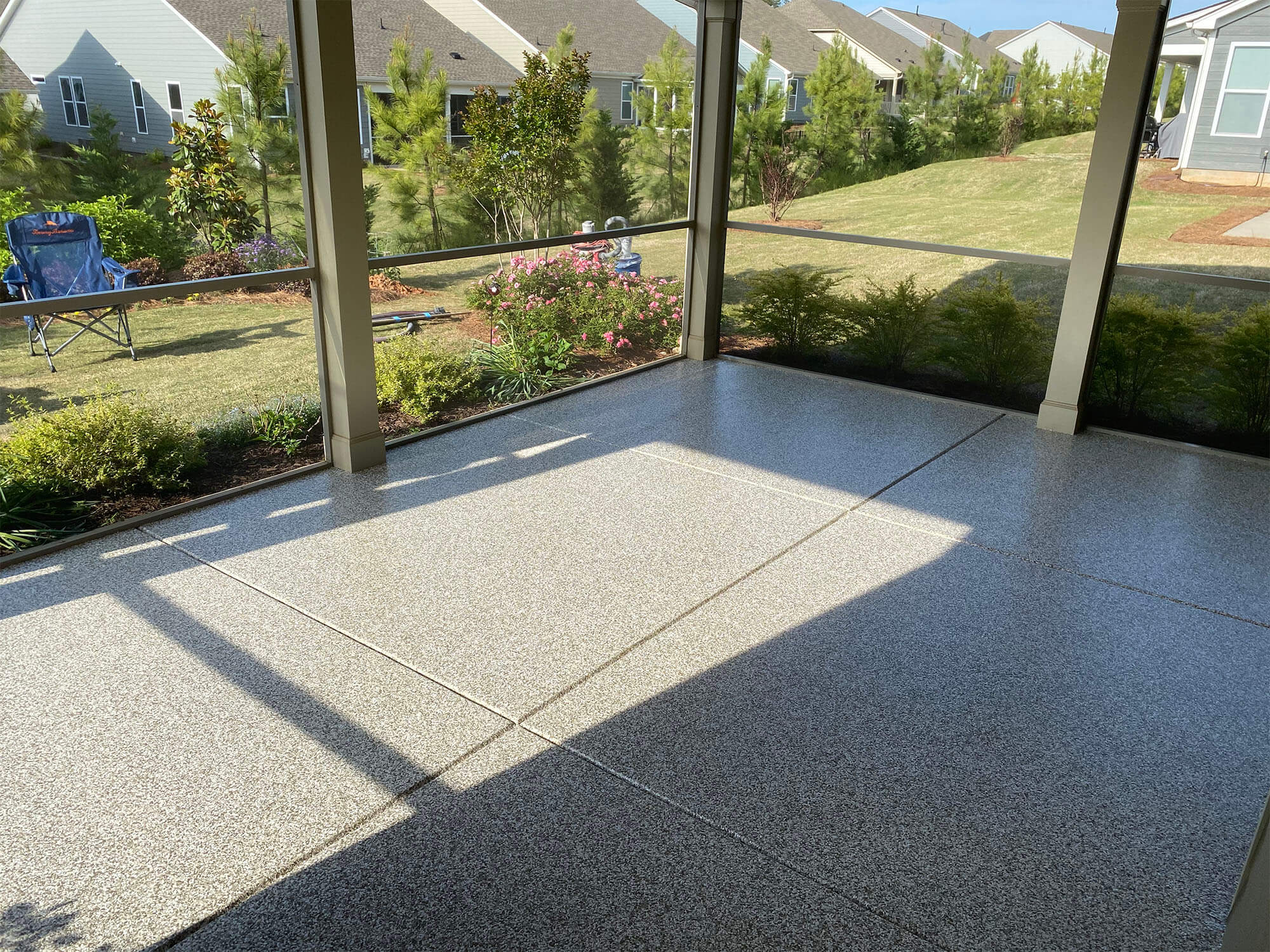 epoxy flake floor system titan garage floors Fort Mill NC
