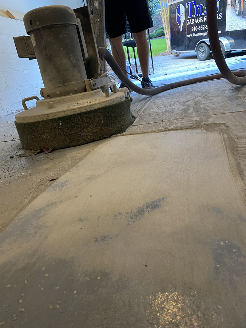 garage floor concrete grinding in charlotte