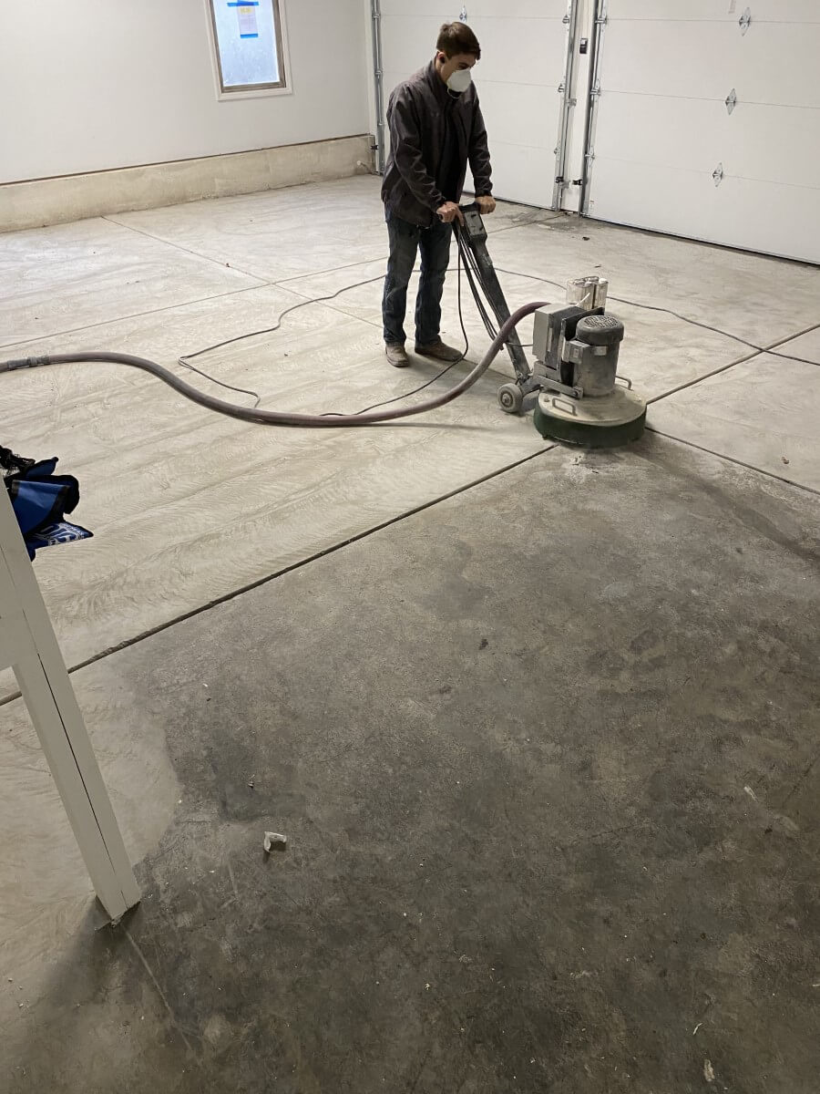garage floor concretre grinding in charlotte