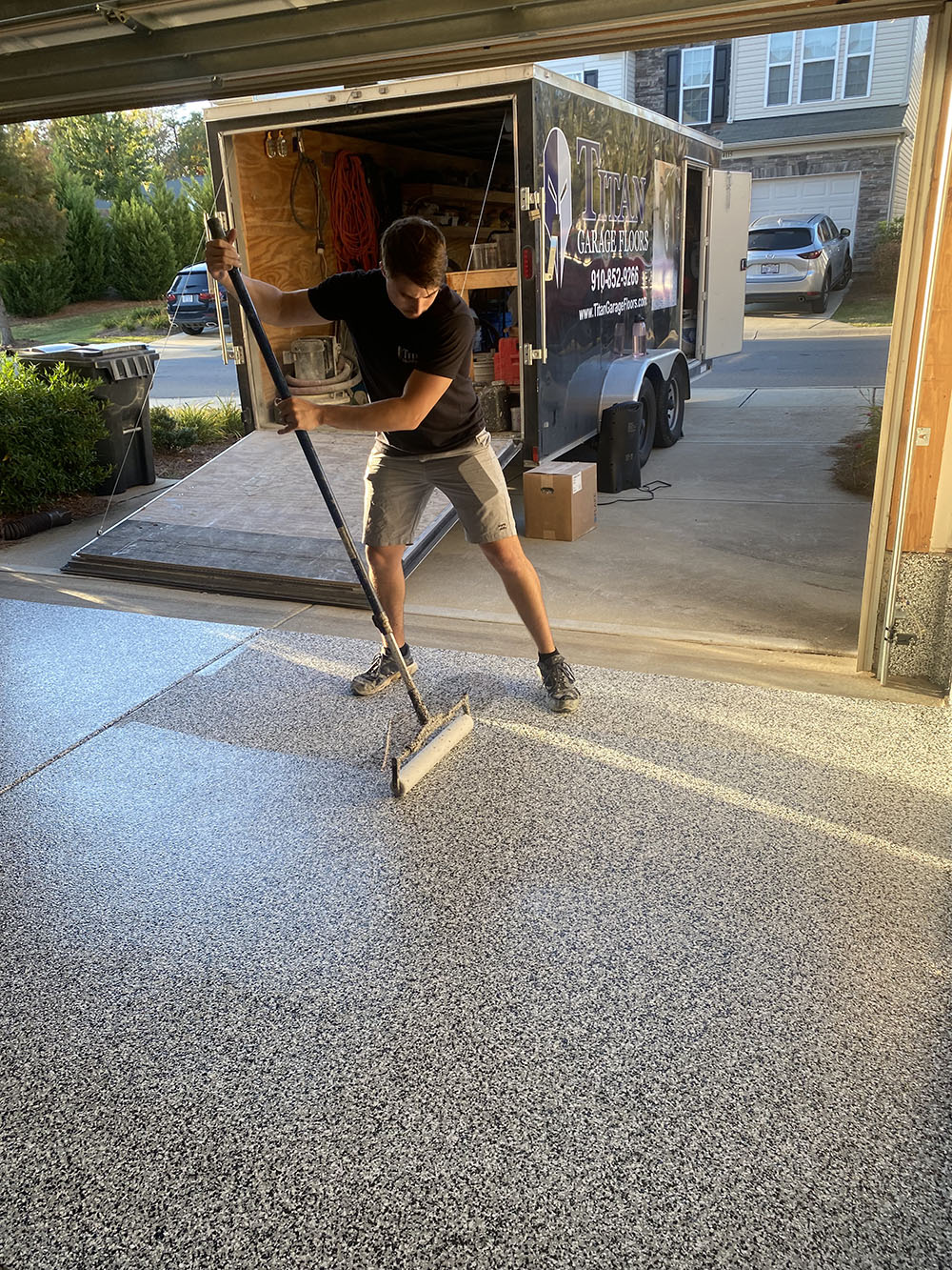 Epoxy Garage Flooring In Charlotte Top Coat