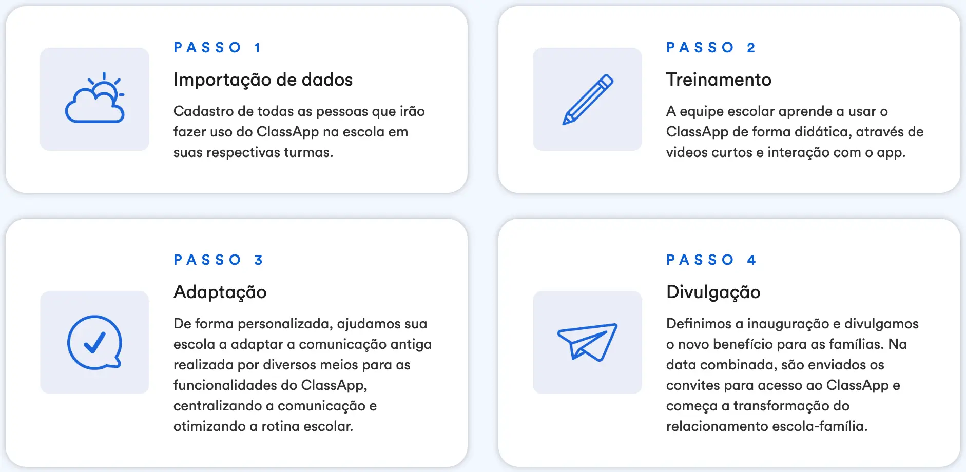 Como funciona a implantação do ClassApp em 4 passos