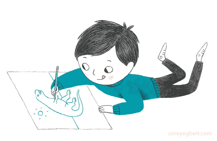menino desenhando com lápis - Corey Egbert art animation illustration drawing GIF