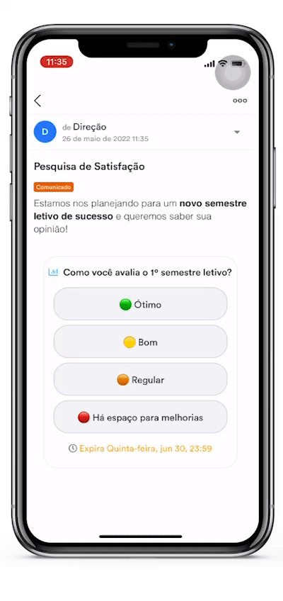 Enquetes ClassApp - pesquisa de satisfação