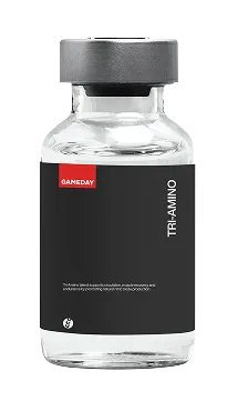 Gameday Men’s Health Tri-Amino Acids injection vial formulated to support muscle recovery, improve blood flow, enhance workout performance, and promote overall metabolic and cardiovascular health.