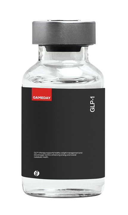 Vial of GLP-1 medication used in clinician-guided metabolic and weight management treatment at Gameday Men’s Health in Syracuse, NY.