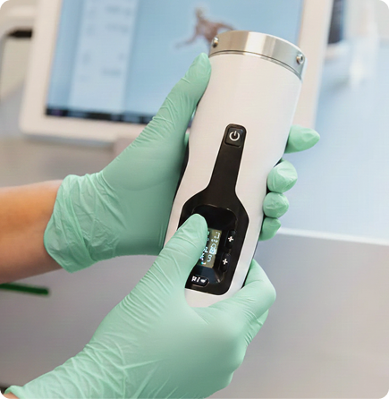 Close-up of a shockwave therapy device used for non-invasive sports injury treatment designed to support recovery and tissue healing at Gameday Men’s Health in Syracuse, NY.