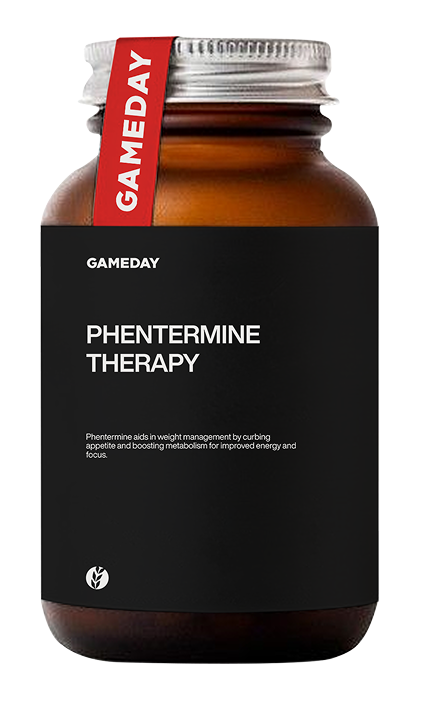 Phentermine medication bottle displayed for clinical use, representing prescription weight management care offered through Phentermine Therapy in Des Moines