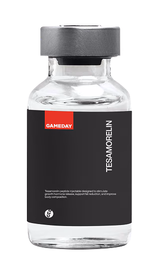 Tesamorelin peptide injection vial for metabolic support and body composition optimization