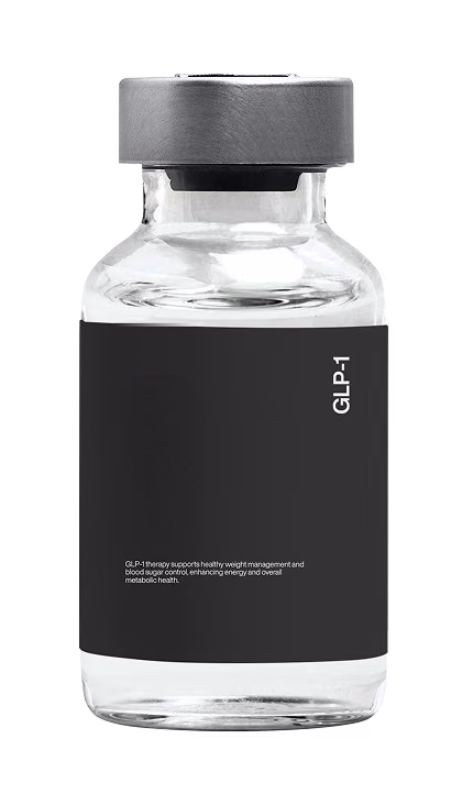 GLP-1 medication vial used for weekly weight loss injections at Gameday Men’s Health.