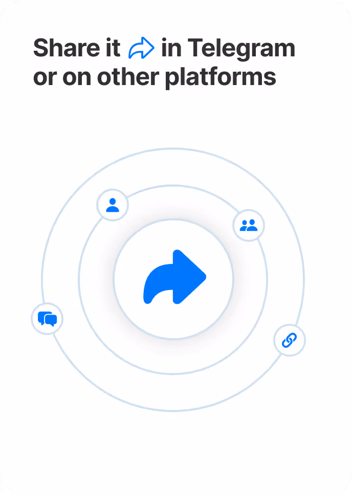 Share it in Telegram or on other platforms