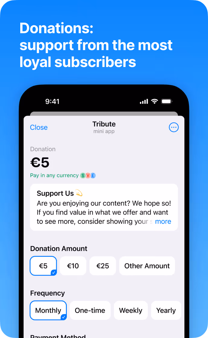 Donations: support from the most loyal subscribers