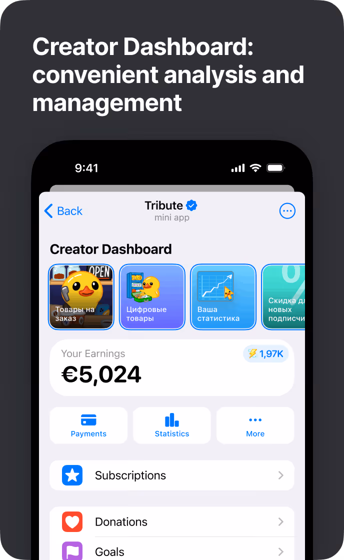 Creator Dashboard: convenient analysis and management