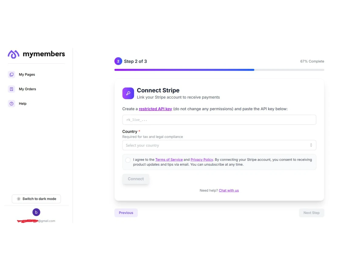 MyMembers Telegram monetization bot dashboard