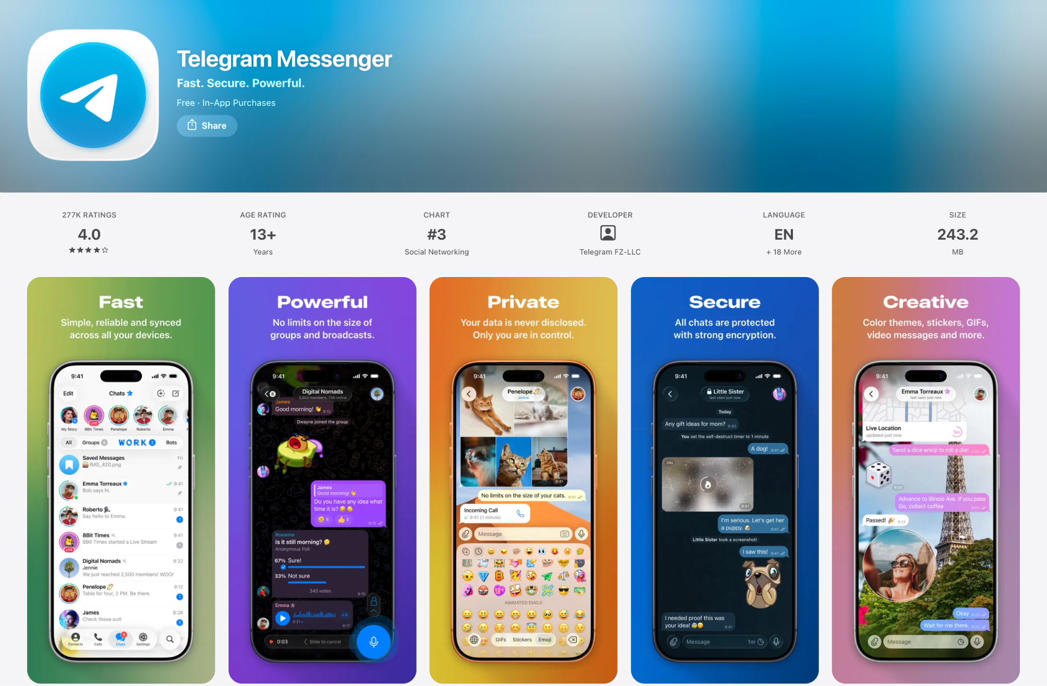 Telegram es una app de mensajería