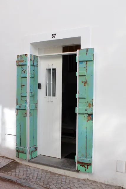 Traditional Portuguese door in Olhão old town from Casa Opala