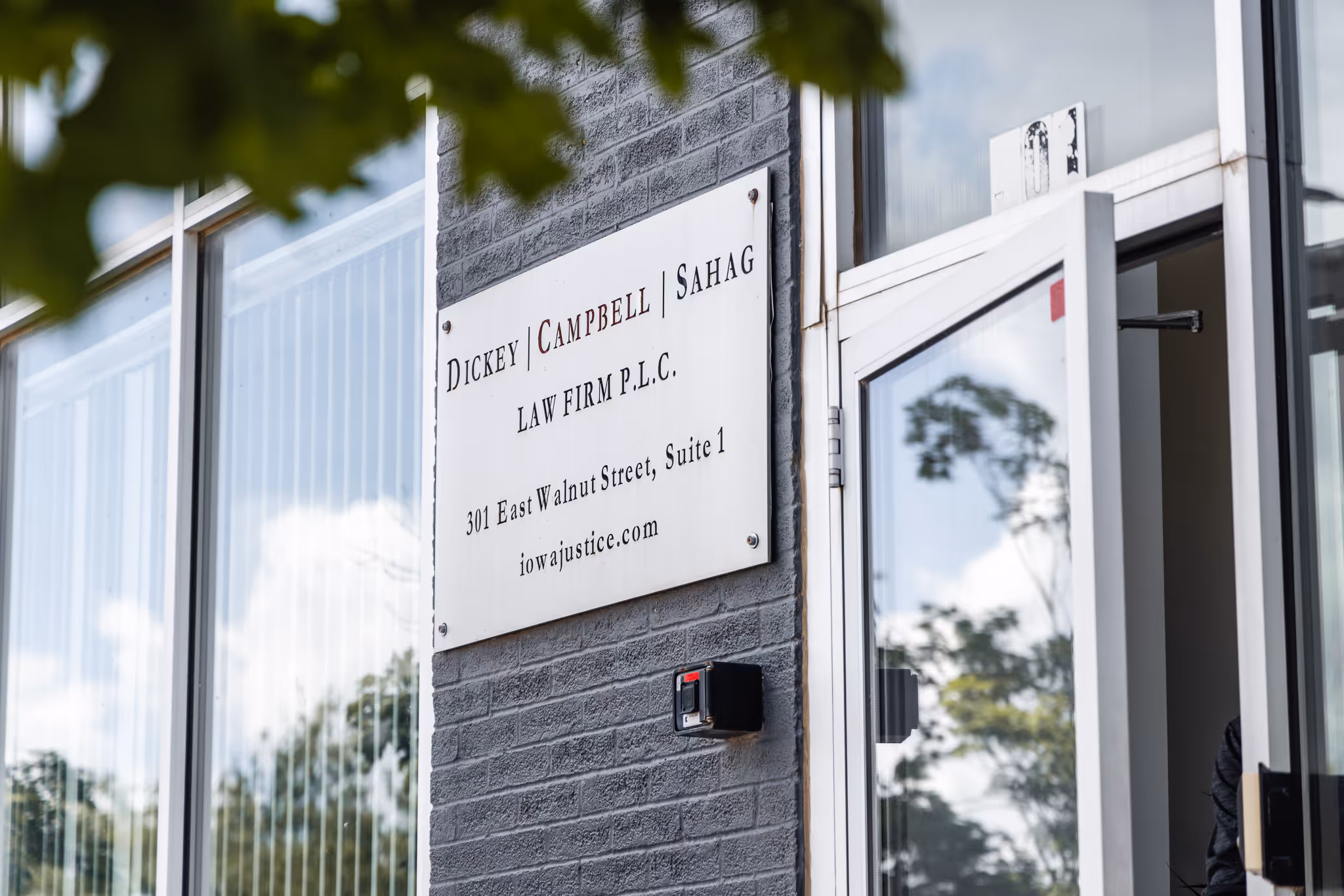 Sign for Dickey, Campbell, & Sahag Law Firm P.L.C. in Des Moines, IA
